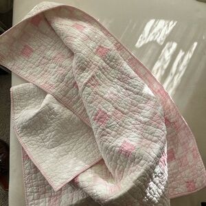 Pink and White Patchwork Quilt